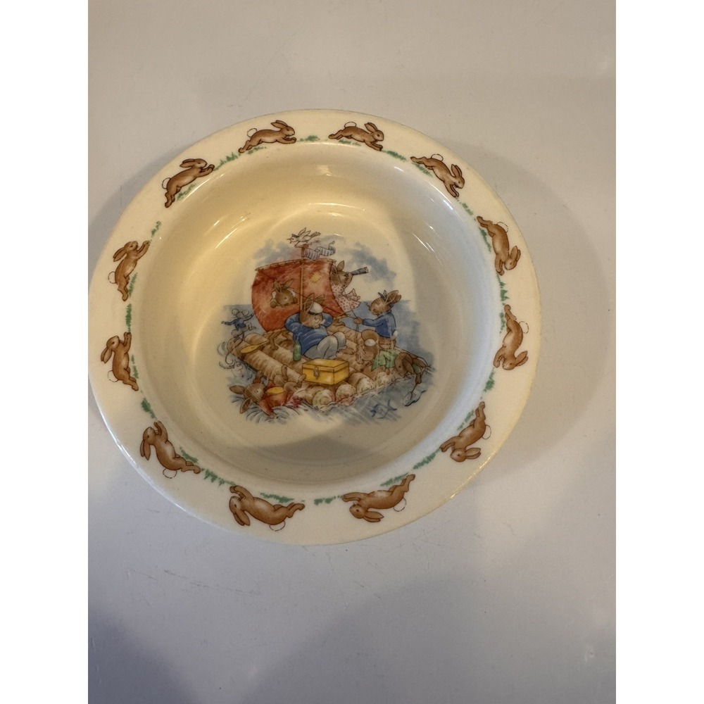Vintage Royal Doulton Bunnykins English Fine‎ Bone China Cereal Bowl Albion Raft